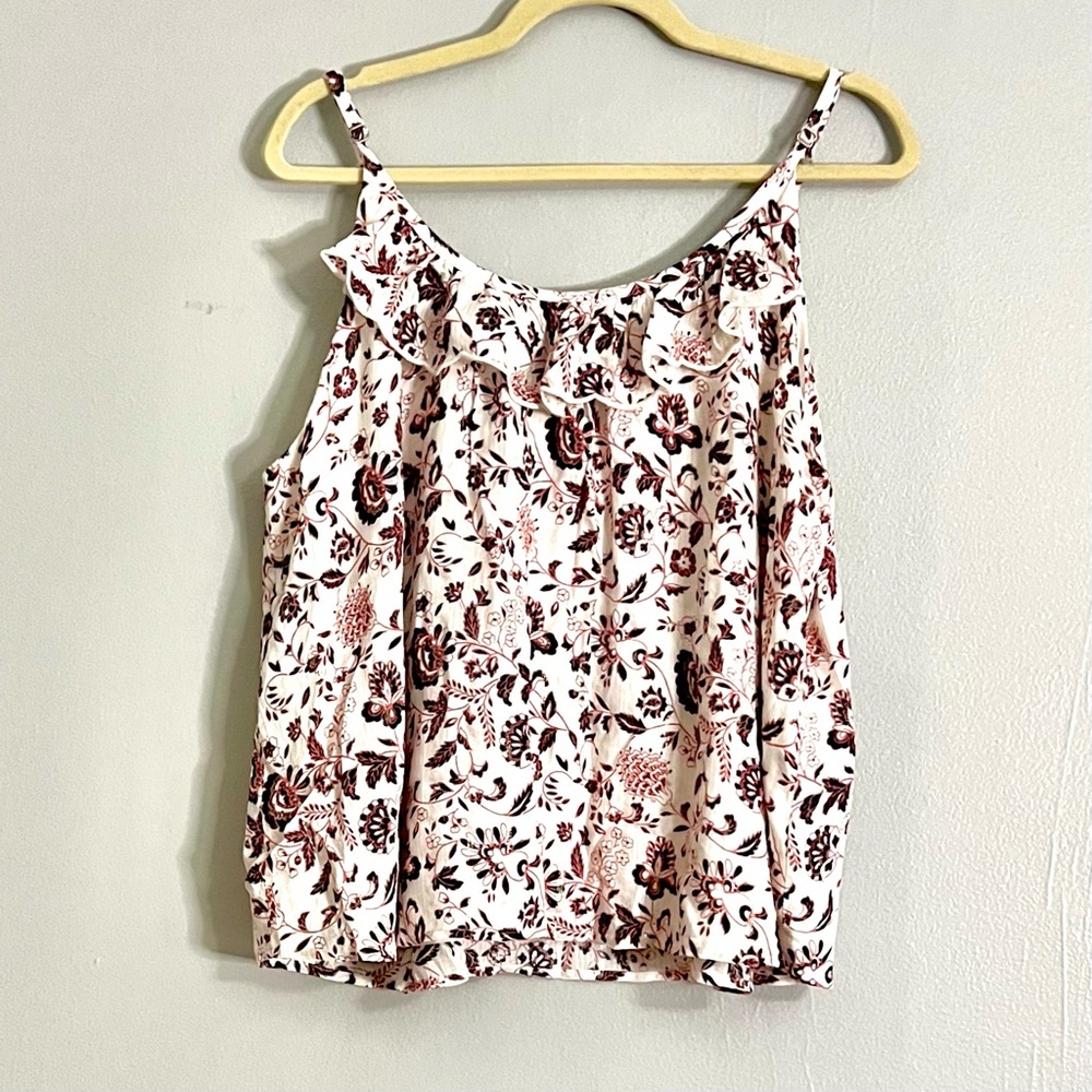 EUC Ann Taylor Loft Vine Ruffle Cami